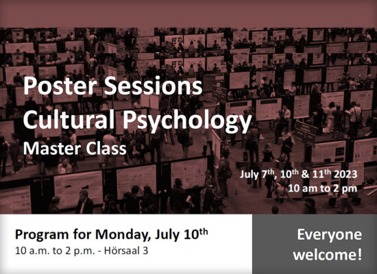 SY | Poster Sessions – Cultural Psychology – Master Class – July 10th